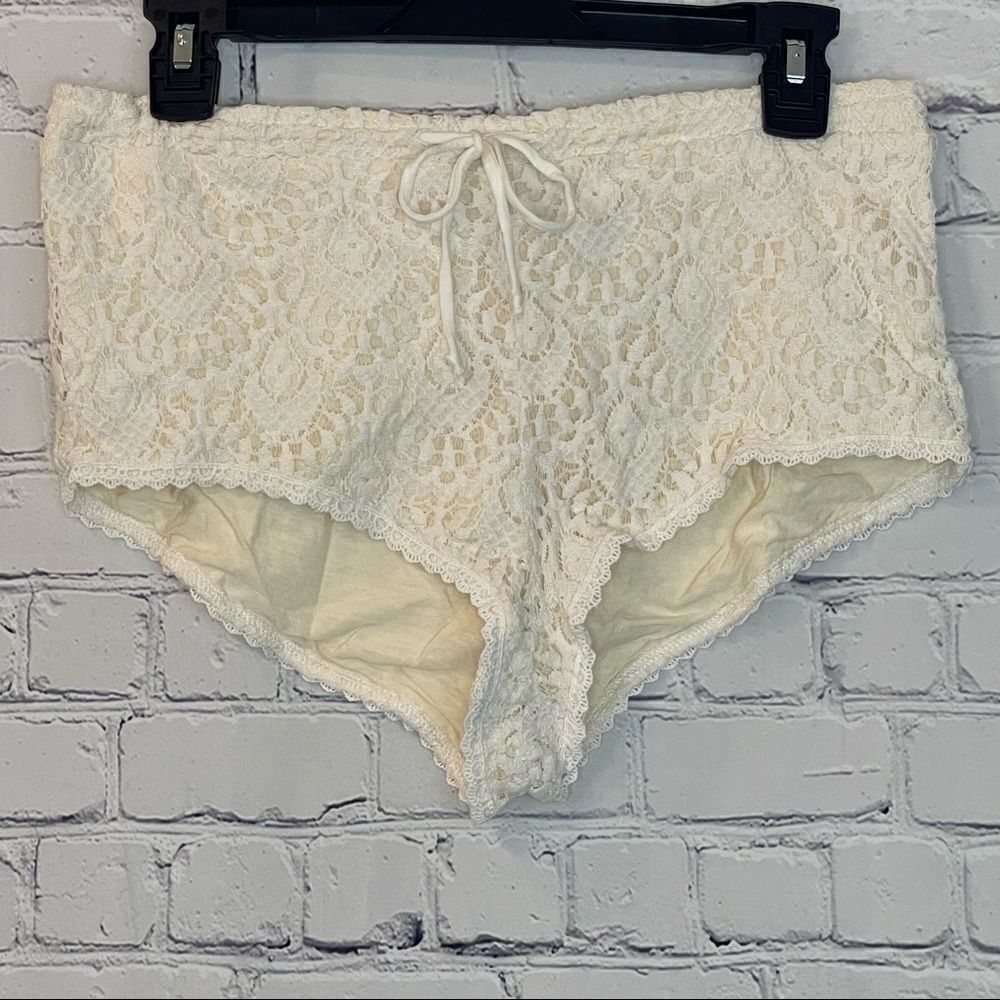Olivaceous Crochet Cheeky Shorts